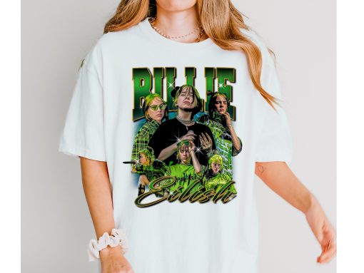 BILLIE EILISH Retro T-shirt – Billie Eilish vintage Tee,Billie Eilish Long homange Shirt, Billie Eilish Fans Tee, Retro 90s T-shirt Fan Art