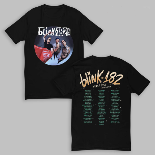 Blink 182 The World Tour 2023 2024 Unisex T-Shirt, Blink 182 Rock n’ Roll Shirt, Blink 182 Shirt, Retro Vintage Shirt