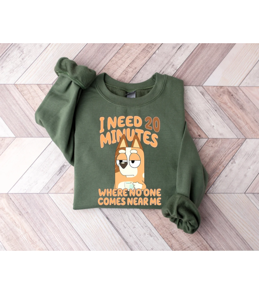 Funny Mom Sweatshirt, Cartoon Shirt, I Need 20 Minutes Where No One Comes Near Me Shirt