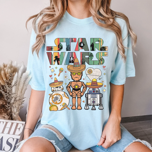 Star Wars Droids R2-D2 BB-8 C-3PO Custom Cinco de Mayo Shirt, Happy Mexican Fiesta Party Tee, Star Wars Shirts, Galaxy’s Edge Family Trips