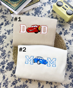 Cars Mom and Dad Embroidered Shirt, Lightning…