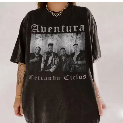 2024 Aventura Tour Concert, Bachata, Cerrando Ciclos, Graphic T-Shirt Merch Unisex Garment-Dyed T-shirt