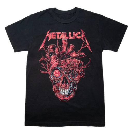 Metallica: Heart Skull Black T-shirt