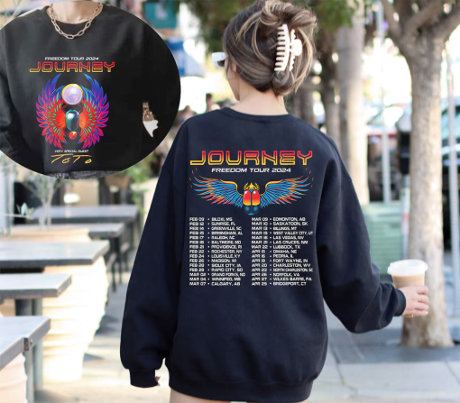 Journey 2024 Tour Freedom T-Shirt, Journey Freedom Tour 2024 Shirt, Journey With Toto 2024 Concert Shirt, Toto Concert Shirt Fans Music Band