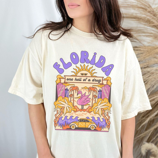 Florida One Hell of a Drug Shirt Comfort Colors TTPD Gift for a Fan Summer beach shirt Swiftie Summer Tshirt Retro Colors Tshirt