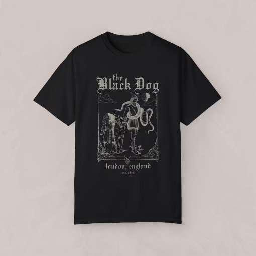 The Black Dog | Graphic Shirt | Lyrics, Vintage, Unisex Tee, Academia, Tortured Poets, London, England