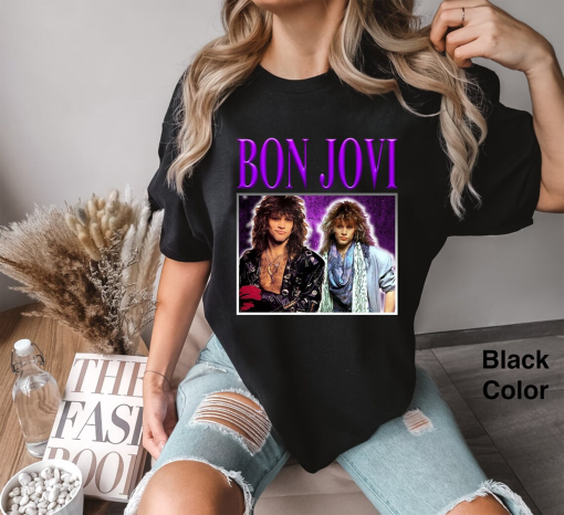 Bon Jovi Homage Comfort Colors T-Shirt, Singer Jon Bon Jovi Shirt, Bon Jovi Band Shirt, Rock Music Lover Shirt, Bon Jovi Shirt For Fans 2023