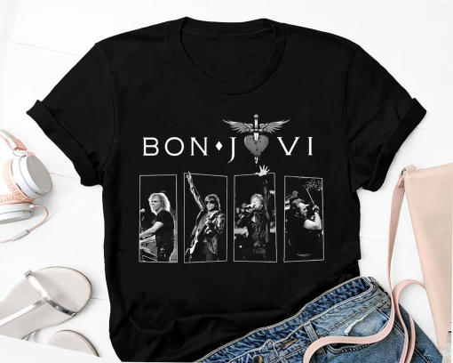 Bon Jovi Rock Band Graphic T-shirt, Bon Jovi 80s Vintage Shirt, Bon Jovi Concert Shirt, Graphic Bon Jovi Band Shirt, Bon Jovi Shirt Fan Gift