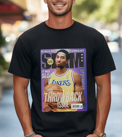 Kobe Bryant Throwback SLAM Cover Unisex Garment-Dyed T-shirt, Retro Kobe Bryant T-Shirt, Mamba Lovers and Gift for Basketball Fans