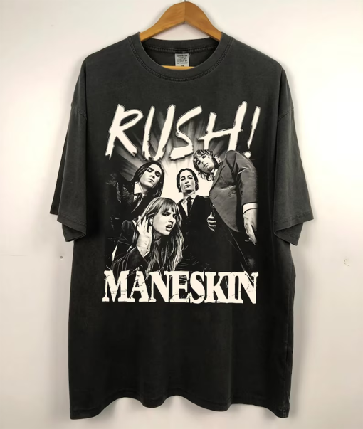 90s Maneskin Band Shirt, Måneskin Rush! World Tour Concert T-Shirt, Maneskin Tour Merch, Måneskin Fan Gifts, Italian Music Band Shirt