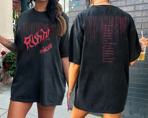 Maneskin 2side Rush tour , Maneskin World Tour 2024 Shirt, Maneskin Album Track List ,Maneskin Gift for fan, Gift for Men Women T-Shirt