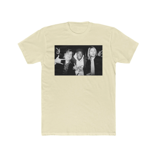 Chris Farley Tupac Shakur and Kurt Cobain partying Unisex Men’s Cotton Crew T-shirt Vintage 90s streetwear hip hop