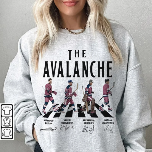 Avalanche Walking Abbey Road Signatures Ice Hockey Shirt, Jonathan Drouin, Valeri Nichushkin, Georgiev, MacKinnon, Colorado Vintage