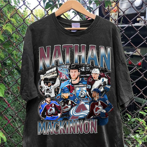 Vintage 90s Graphic Style Nathan MacKinnon T-Shirt – Nathan MacKinnon Shirt – Retro American Ice Hockey Tee For Man and Woman Unisex T-Shirt