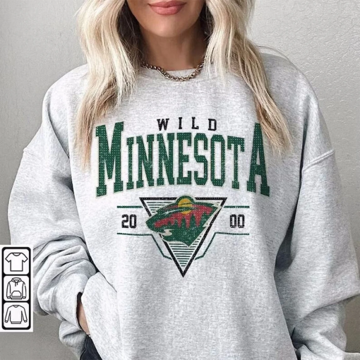 Vintage 90s Minnesota Wild Sweatshirt, Minnesota Wild Unisex t-shirts, long-sleeved t-shirts , gifts for Wild Hockey fans