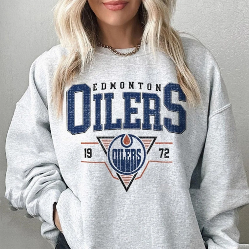 Vintage 90s Edmonton Oilers Shirt, Crewneck Edmonton Oilers Sweatshirt, Jersey Hockey