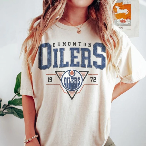 Vintage 90s Edmonton Oilers Shirt, Crewneck Edmonton Oilers Sweatshirt, Jersey Hockey