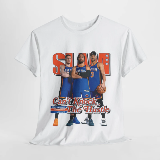 Orange Knicks Stars Trio – Jalen Brunson, Josh Hart, and Donte DiVincenzo Slam Magazine Cover T-Shirt