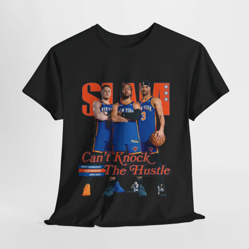 Orange Knicks Stars Trio – Jalen Brunson, Josh Hart, and Donte DiVincenzo Slam Magazine Cover T-Shirt