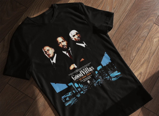 GoodVillas Limited Edition Black T-Shirt, trio of New York Knicks stars Jalen Brunson, Josh Hart, and Donte DiVincenzo.