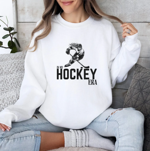 In My Hockey Era Women’s Hockey Sweatshirt, Hockey Game Day, Hockey Player Crewneck, Women’s Hockey Sweater, Hockey Gift for Women