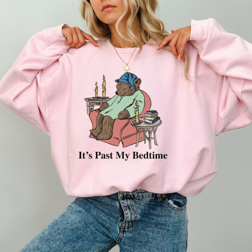 It’s Past My Bedtime Sweatshirt, Sleeping Bear Sweater, Taking A Nap Shirt, Humor Sweatshirt Funny Saying, Y2k Trendy Gift