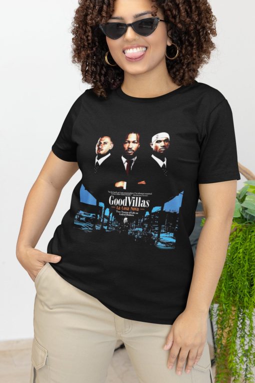 GoodVillas Limited Edition Black T-Shirt, trio of New York Knicks stars Jalen Brunson, Josh Hart, and Donte DiVincenzo.