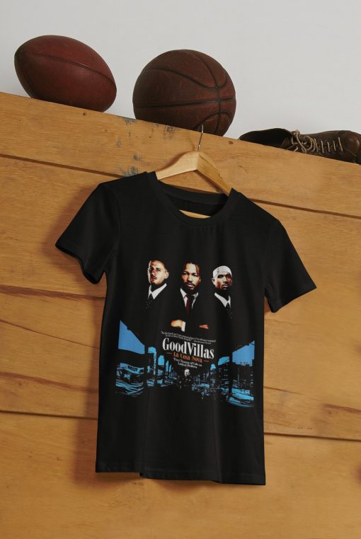 GoodVillas Limited Edition Black T-Shirt, trio of New York Knicks stars Jalen Brunson, Josh Hart, and Donte DiVincenzo.