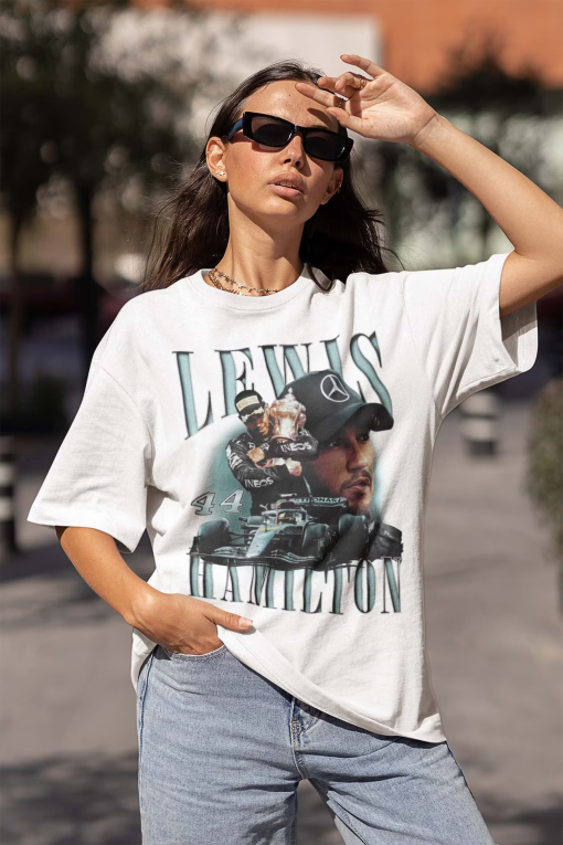 Lewis Hamilton Shirt – Formula 1 Racing Team Mercedes 90s Vintage x Bootleg Style Rap Tee, Gifts for Him and Her