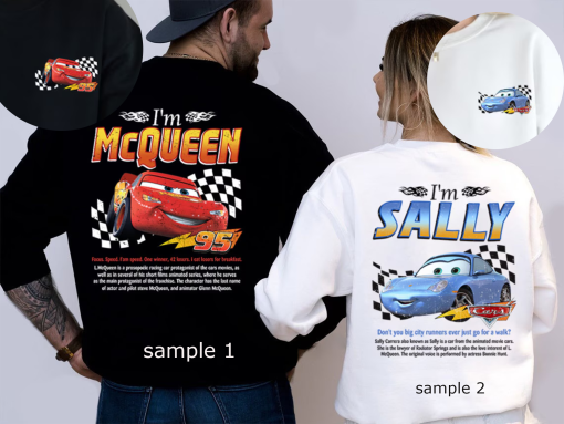 Mcqueen and Sally Print Shirt, Cars Mcqueen x Sally Couple, Trending Crewneck, Cars Matching Shirt, Im Lightning Sally Cars