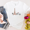 From France in 2024 to America in 2028: Statue of Liberty and Eiffel Tower Printed T-Shirt