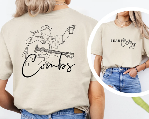 Luke Combs Beautiful Crazy Shirt, Luke Combs Shirt, Western Graphic Tee, Country Music Shirt, Western Shirt, Cowboy Shirt, Concert Shirt