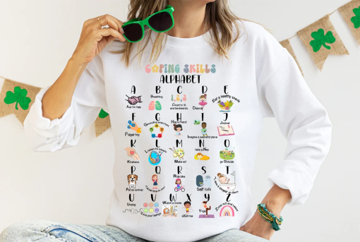 ABC Coping Skills,Coping Skill Alphabet Shirt,School Counselor Shirt,Psychologist Shirt, School Psychologist Shirt,Alphabet Exercises Shirt