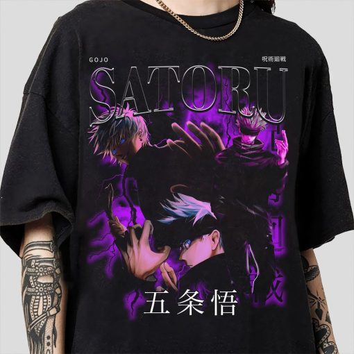 Anime Vintage Gojo Satoru Shirt, Anime Lover Shirt, Anime Sweatshirt, Anime Manga Shirt, Anime Satoru Gift Men and Women T-shirt