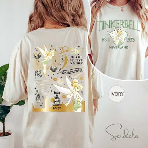 Vintage Tinkerbell Comfort Color Shirt, Tinkerbell Princess Shirt, Tinkerbell 1953 Neverland Shirt, Disney Girls Trip, Disney Princess Shirt