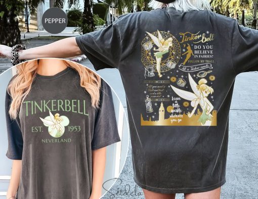 Vintage Tinkerbell Comfort Color Shirt, Tinkerbell Princess Shirt, Tinkerbell 1953 Neverland Shirt, Disney Girls Trip, Disney Princess Shirt