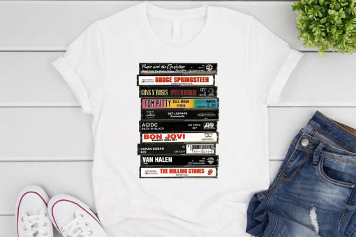 Rock Cassettes Tape Shirt, Rock Bands Shirt, Rock Band, Vintage Feel, Retro Rock Band, 80s Rock and Roll Tee, Vintage Tee, Rock Bands Shirt