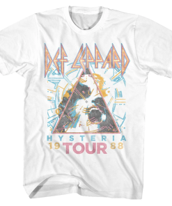 Def Leppard Hysteria 88′ White Adult T-Shirt