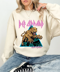 Retro Def Leppard shirt, vintage rock band…