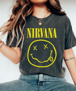 Nirvana Smile Face T-Shirt, Cute Women Nirvana…