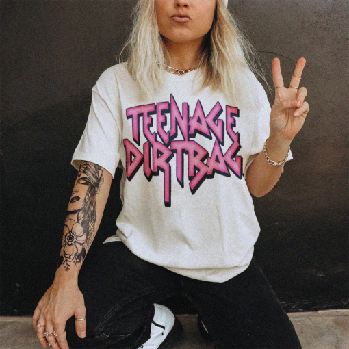 Teenage Dirtbag Tee: Vintage 2000s Emo & Pop Punk Nostalgia Shirt for Die-Hard Music Enthusiasts