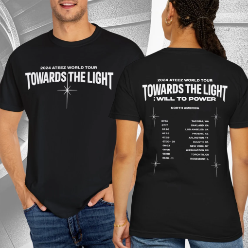 Ateez Towards The Light: Will To Power T-Shirt, 2024 ATEEZ World Tour, ATEEZ Concert Shirt, ATEEZ Merch, Atiny Gift, Comfort Colors Quality