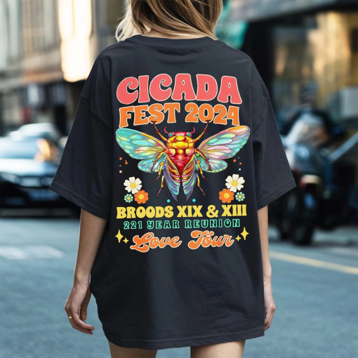 Cicadas Fest Tour 2024 Shirt, The Cicadas Sing 2024 Tee, Gift For Nature Lover, Men’s Goblincore Shirt,Funny Cicada Concert Shirt, Bug Trend