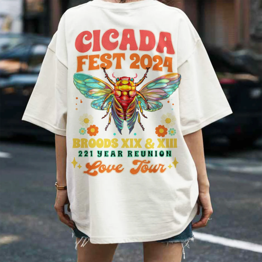 Cicadas Fest Tour 2024 Shirt, The Cicadas Sing 2024 Tee, Gift For Nature Lover, Men’s Goblincore Shirt,Funny Cicada Concert Shirt, Bug Trend