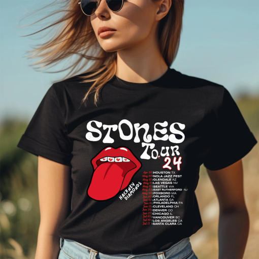 The Rolling Stones Hackney Diamonds Tour 2024 Schedule List shirt, Rolling Stones 2024 Hackney Diamonds Tour shirt, Trend Rolling Stones shirt