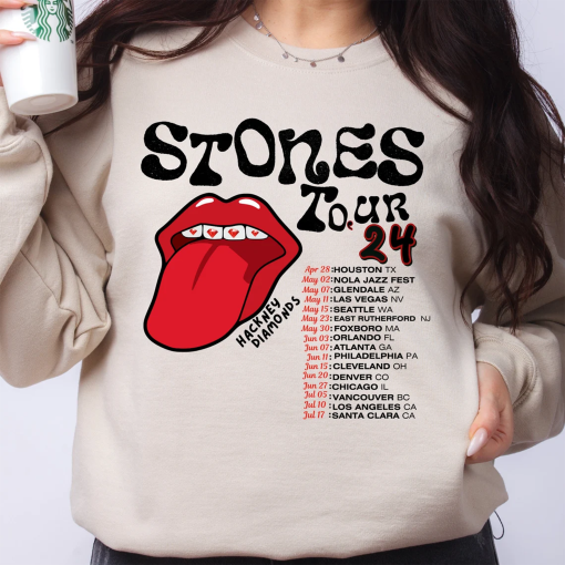 The Rolling Stones Hackney Diamonds Tour 2024 Schedule List shirt, Rolling Stones 2024 Hackney Diamonds Tour shirt, Trend Rolling Stones shirt