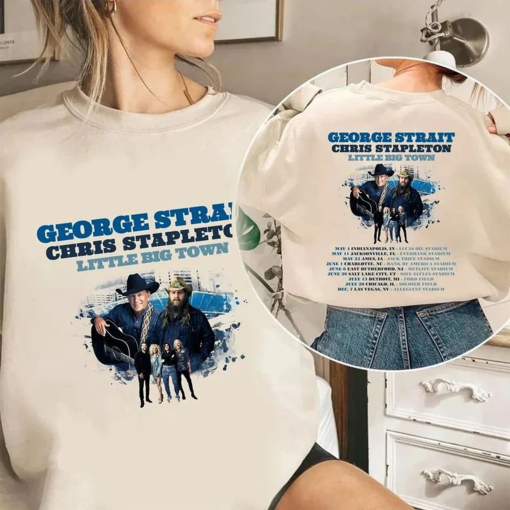 George Strait & Chris Stapleton 2024 Stadium Shows T-Shirt, George Strait and Chris Stapleton 2024 Concert Sweatshirt Gifts