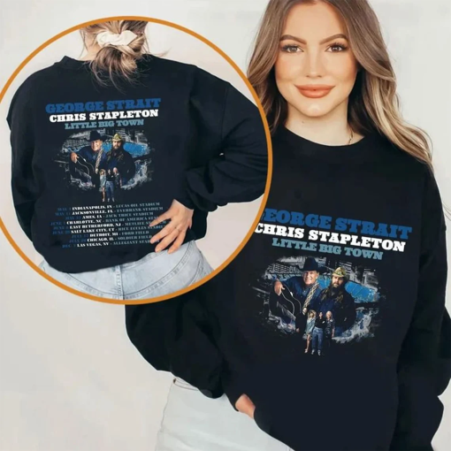 George Strait & Chris Stapleton 2024 Stadium Shows T-Shirt, George Strait and Chris Stapleton 2024 Concert Sweatshirt Gifts