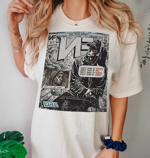 Nf Comic Shirt, 90S Vintage Merch Book Art Nf Hope Album World Tour Ticket 2023 Graphic Tee Unisex Gift