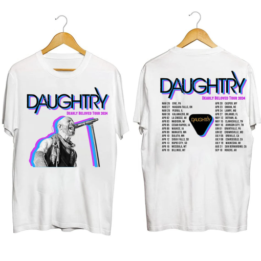 Daughtry Dearly Beloved Tour 2024 Shirt, Daughtry 2024 Concert Shirt, Daughtry Fan Gift, Dearly Beloved Tour Merch, Music Tour Shirt